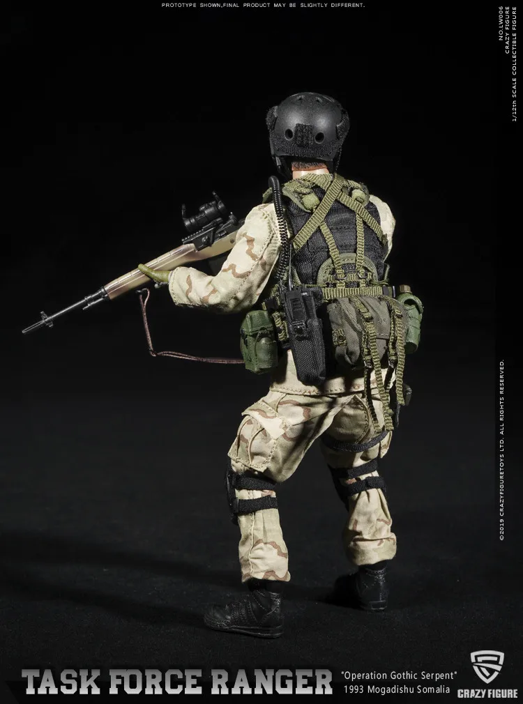 CrazyFigure LW006 1/12 Спецназ США Delta M14 снайперская Рейнджерс Целевая группа 199" операция Готическая змея" в районе могадиши