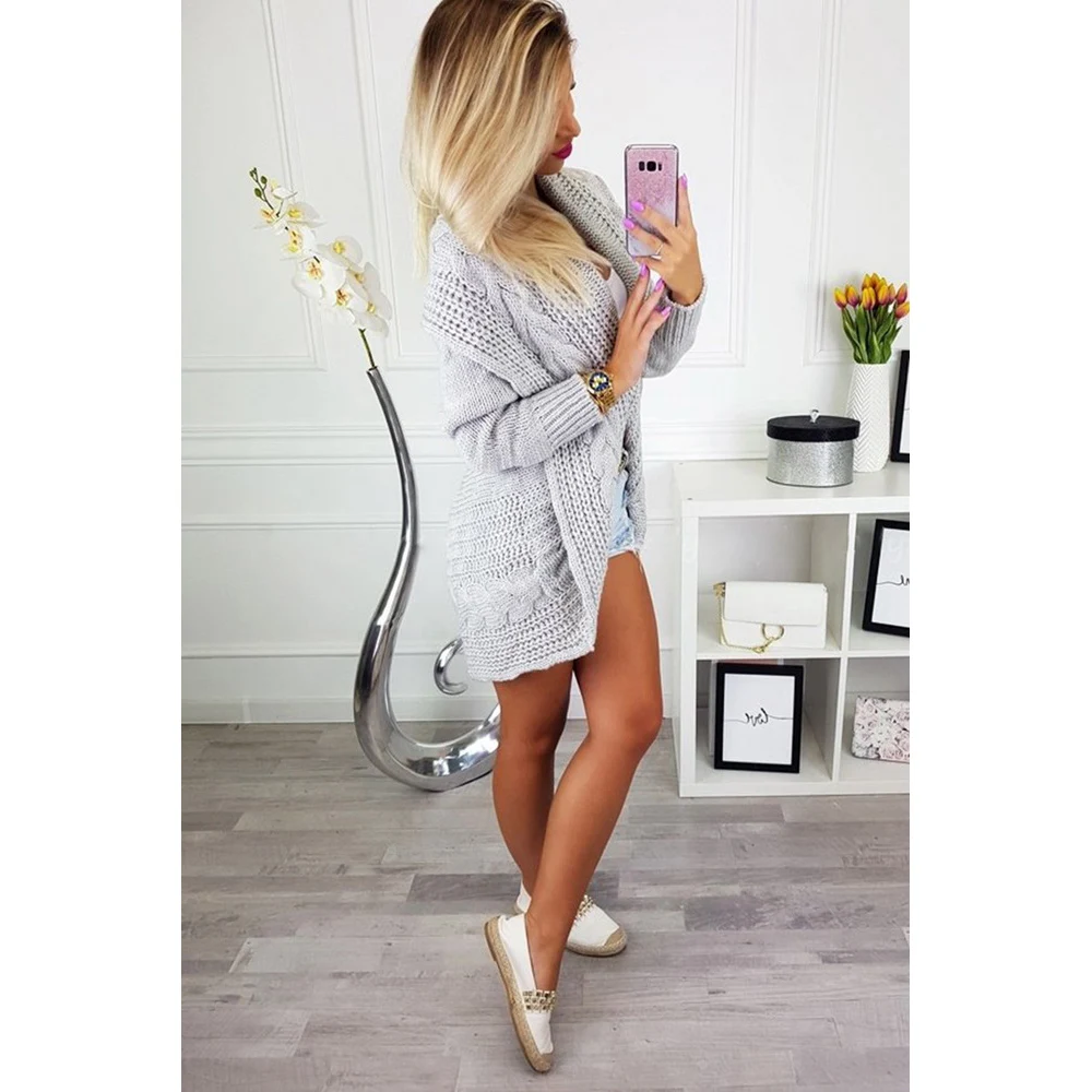 

Oeak Women's Knit Long Jacket Cardigan Basic Jacket Autumn Crochet Sweater Women's Fashion Casual Jacket Winter