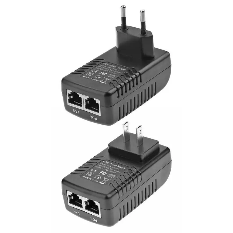 Штепсельная Вилка EU/US 24V 0.5A 12W настенная вилка POE инжектор Ethernet адаптер IP телефон