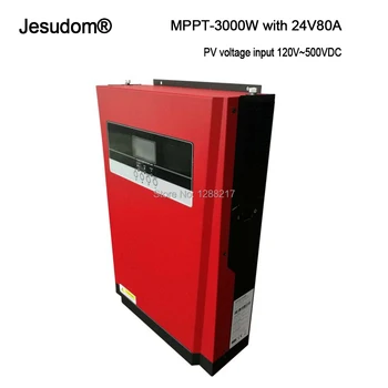 

3000W Solar Hybrid Inverter Built MPPT SCC Wide PV input range 120V-450Vdc 80A 24V Battery Voltage Pure Sine Wave Inverter