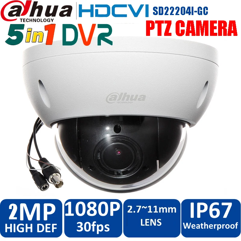 Dahua 2MP 4x Optical Zoom SD22204I-GC WDR IP66 HDCVI CCTV PTZ Dome Camera