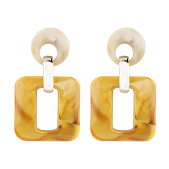 

AENSOA Acrylic Large Hollow Out Drop Earring Fashion Geometric Dangle Earrings Ladies Party Jewelry for Women Wholesale brinco