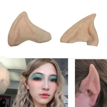 

1 Pair Creative Funny Latex Elf Ears Cosplay Props Festive Party Supplies Novel Halloween Party Holiday DIY Decorations