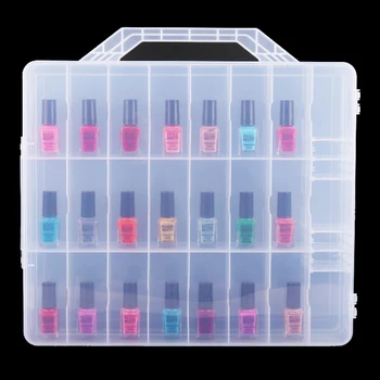 

48Slot DIY Adjust Length Nail Polish Gel Storage Holder Double Side Easy Carry Cosmetic Container Nail Art Tool Empty Box LE1592