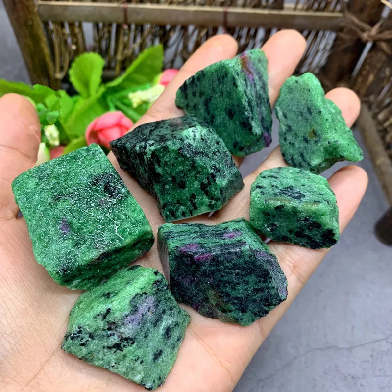 2-4cm 50g Natural Mineral Ruby In Fuchsite Crystal Stone Rock Chips Specimen Healing Collection Fish Tank | Дом и сад