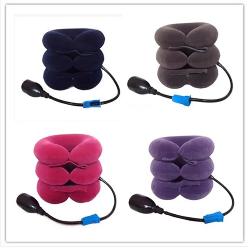 Free Shipping Velvet Cervical Neck Air Traction Device 3 Pumps Shoulder