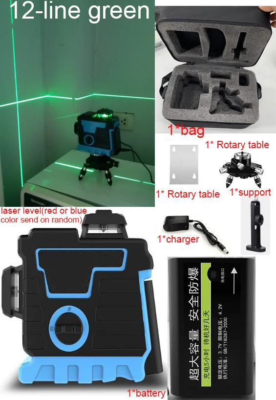 

3D Laser Level 12lines Green Self-Leveling instrument nivel laser 360 autonivelante Horizontal and Vertical Cross Super Laser