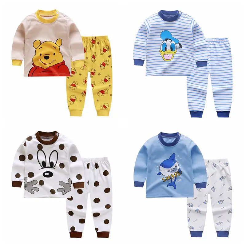 Autumn Children's Cotton Newborn Baby Boys Girls Cotton Underwear Set Long Sleeve Baby Clothes Set Casual Home Service