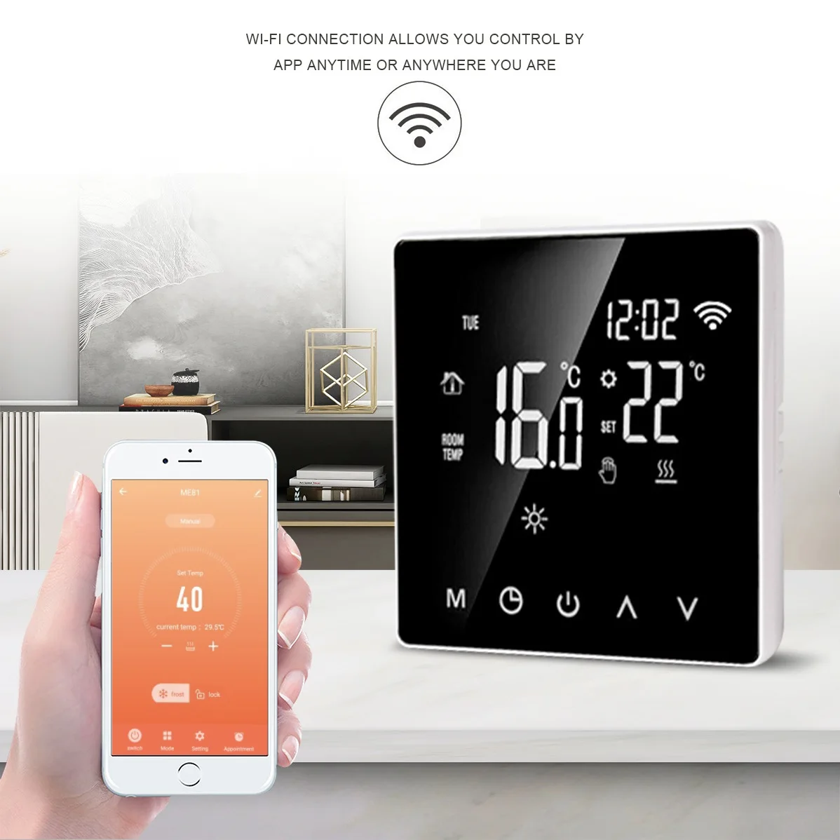 WiFi Smart Thermostat Electric Floor Heating Water/Gas Wall mounted Boiler Temperature Remote