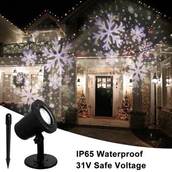 

Snowflake LED Projector Lights Rotating Snowfall Projection with Remote Control Outdoor Landscape Christmas Party Wedding Light