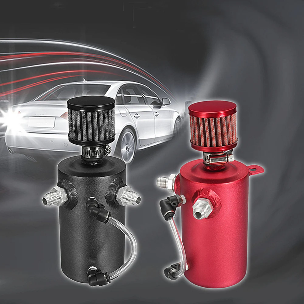 

Universal 750ml Aluminum Oil Catch Can Reservoir Tank with Breather Filter