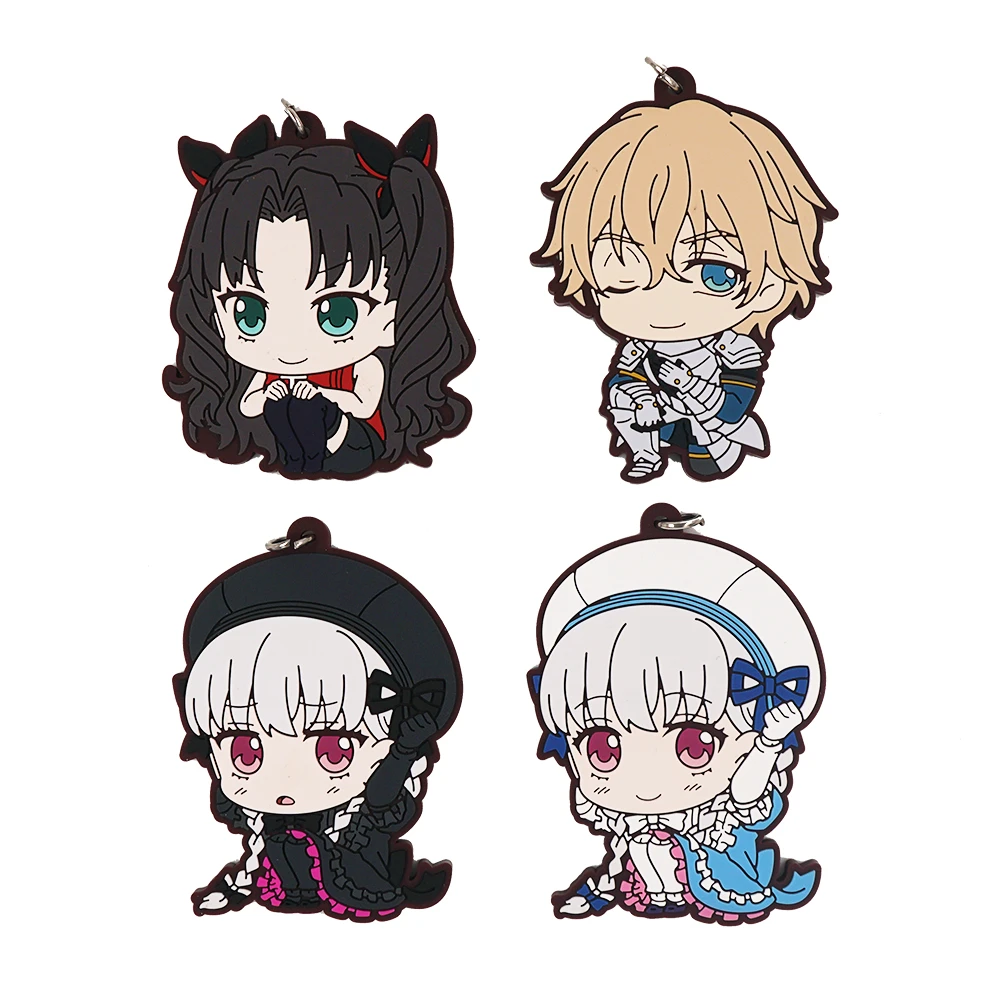 Fate Grand Order Fgo Anime Nursery Rhyme Alice Gawain Tohsaka Rin Rubber Keychain Key Chains Aliexpress