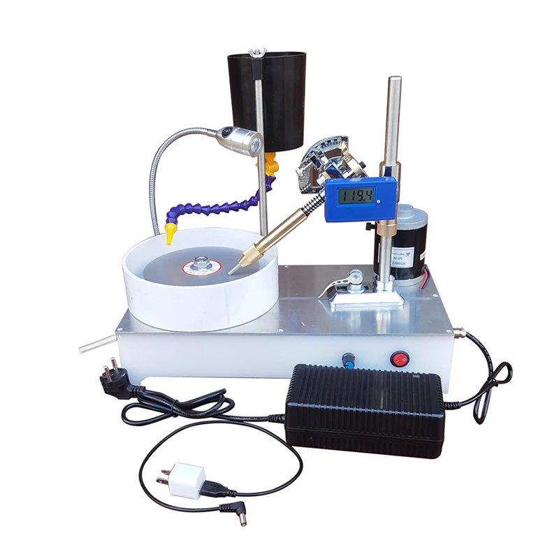 Gem Grinding Machine 120W Small Jewelry Jade Faceting Machine Digital Display Grinding and Polishing