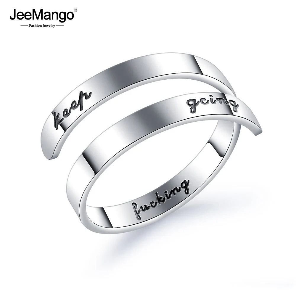 

JeeMango Titanium Stainless Steel Double-layer Opening Adjustable Ring Can Be Customized Trendy OL Style Rings For Women JOGJ671