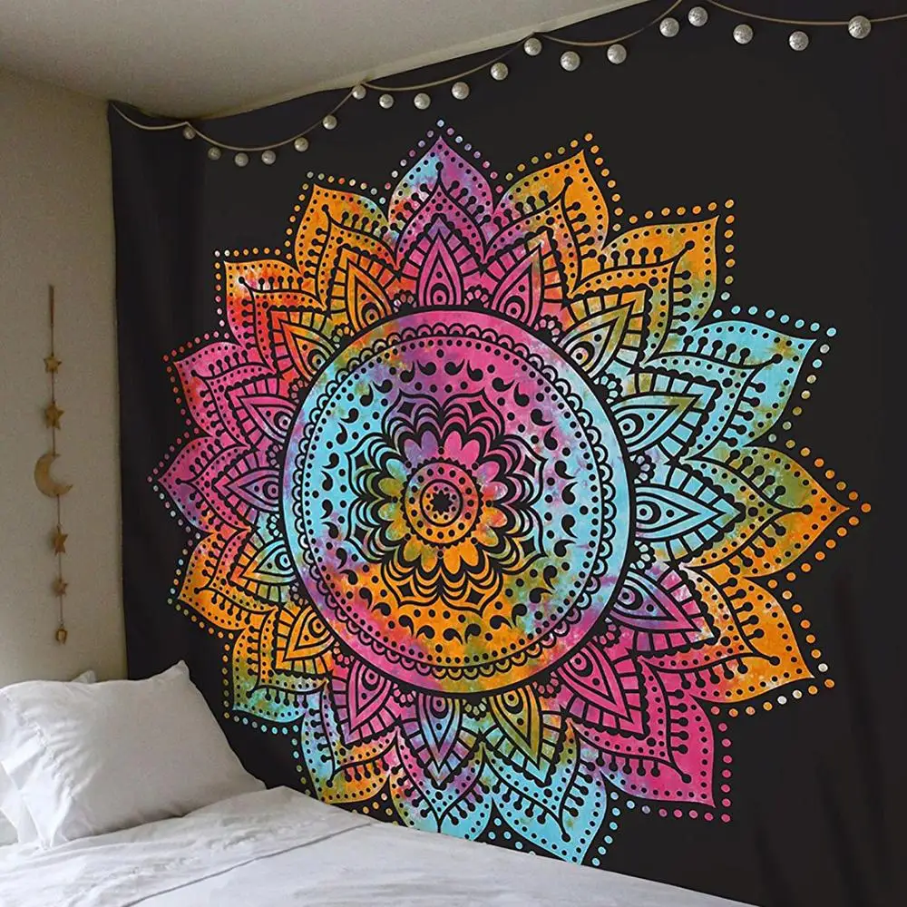 Indian Mandala Printed Boho Home Decor Tapestry Wall Hanging Curtain Sheets Picnic Blanket Hippie Macrame Psychedelic | Дом и сад