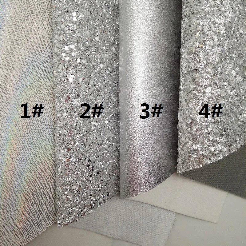 Серебряная блестящая ткань, металлизированная искусственная ткань, Переливающаяся Синтетическая кожаная ткань для банта A4 21x29 см мерцающий XM782