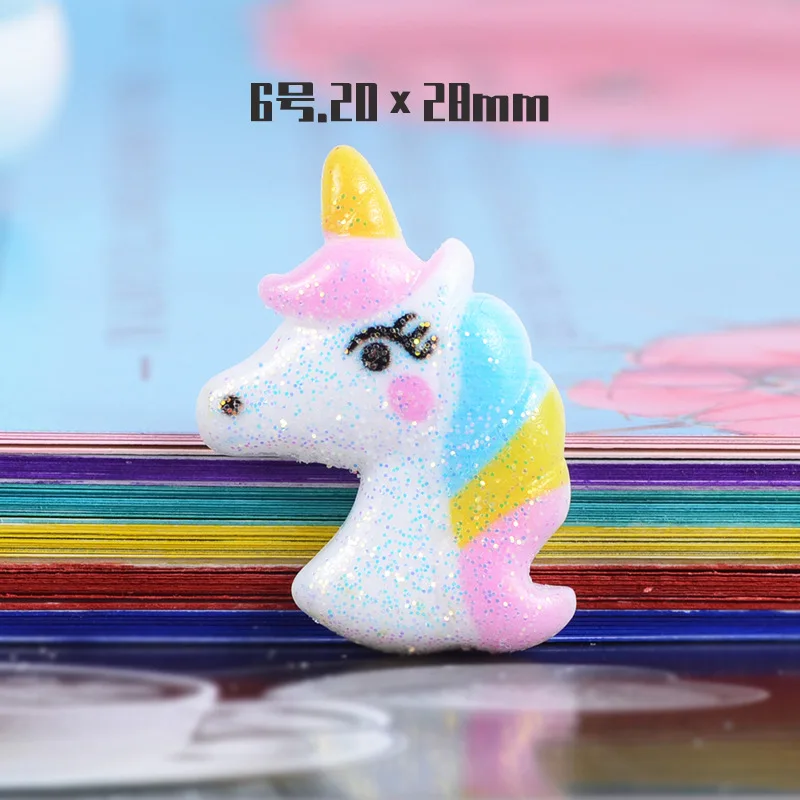 10pcs Cute Dollhouse Cartoon Resin Rainbow Angel Wing Unicorn Flatback Cabochon DIY Scrapbooking Decorative Craft Making 