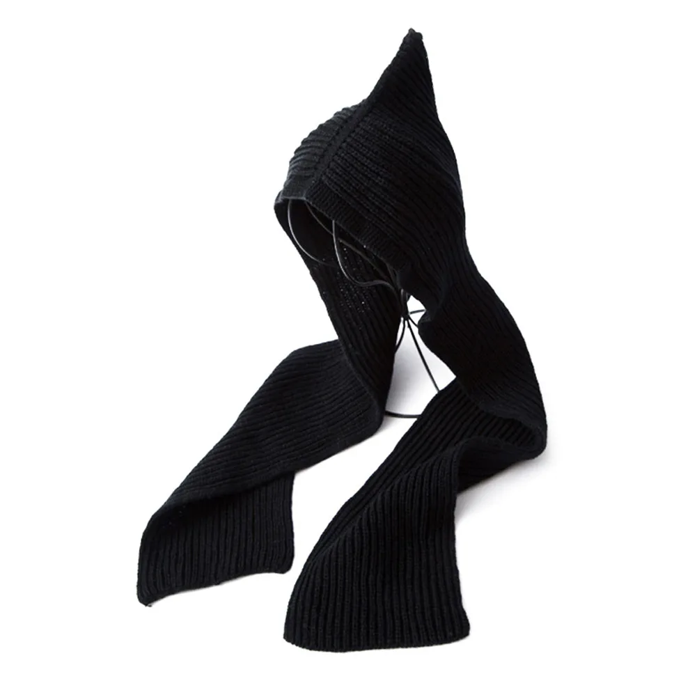 Новое поступление 2 в 1 шапка шарф из кашемира для мальчиков и девочек сохраняющие тепло сапожки Кепки Тип головного убора для взрослых и детей - Цвет: black  Adult