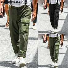 INCERUN, брендовый комбинезон на подтяжках, для мужчин, корейская мода, однотонный, Карго, комбинезон, Повседневный, тренд, Джокер, высокая улица, для мужчин, s, мешковатый комбинезон