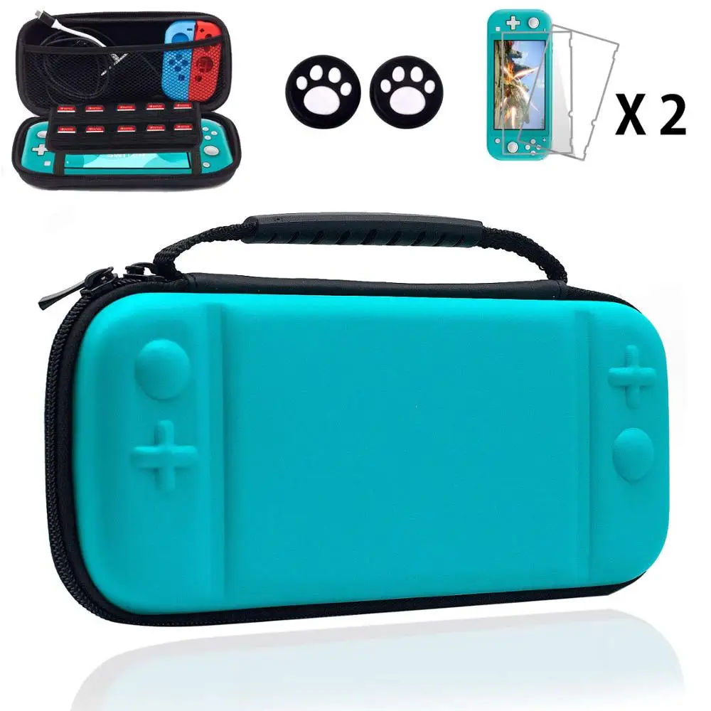 1 Сумка для переноски для nintendo Switch Lite с 2 слотами для хранения игровых карт и закаленной пленкой, мягкая защитная крышка из ТПУ с защитой от царапин - Цвет: 1