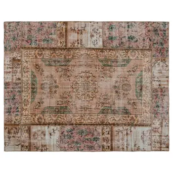 

Handmade Natural Vintage Overdyed Patchwork Area Rug 244x306 Cm-8'0''X10'0''