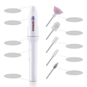 

1 Set Professional Electric Nail Drill Kit Battery Manicure Pedicure Grinding Burnishing Machine Nail Art File Drill