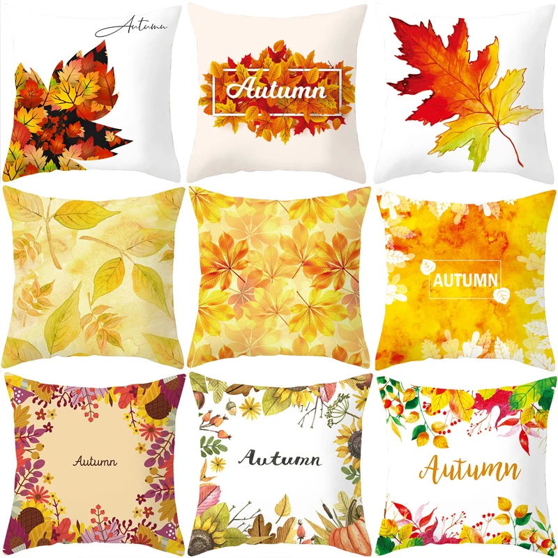 Yellow Leaves Pillowcase Maple Throw Cushion Pillow Cover Printing Case Bedroom Office | Дом и сад