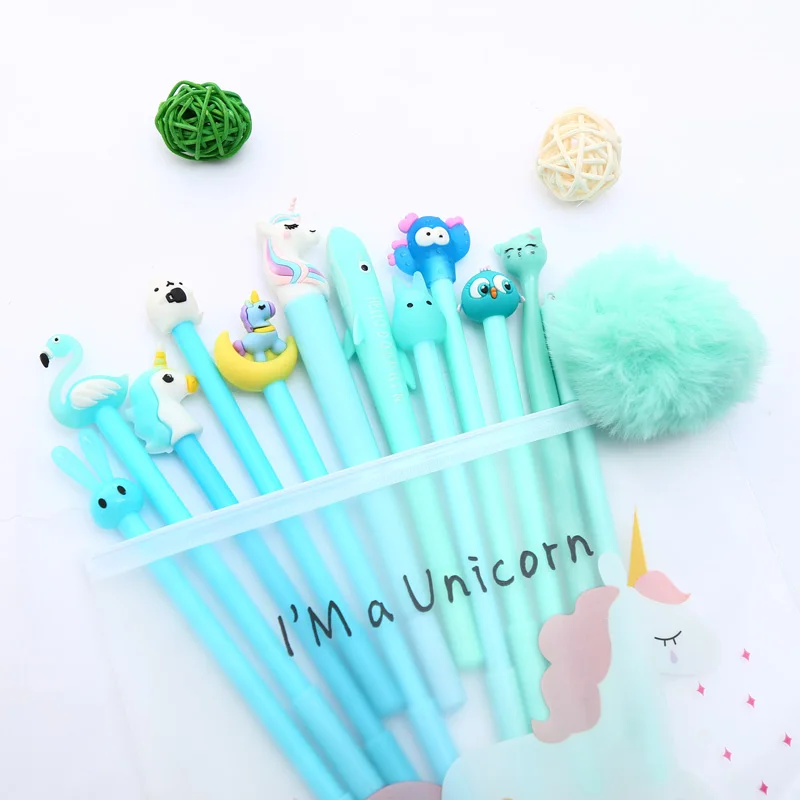 19 Набор гелевых ручек для смешивания, 12 шт., Kawaii, креативные кактусы, новинка, милые фирменные чернильные ручки для офиса, школы, стационарные ручки с карандашом - Цвет: 19