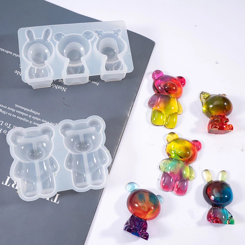 Lot De 5 Moules Pendentifs Résine - Formes Clé, étoile, Lunettes - Neuf