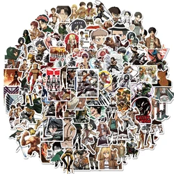 Pegatinas de Anime Attack On Titan para niños, adhesivos impermeables para ordenador portátil, guitarra, motocicleta, equipaje, monopatín, bicicleta, juguetes, 10/100 Uds.