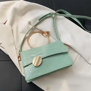 

Stone Pattern PU Leather Crossbody Bags for Women 2020 Totes Round Metal Tie Handle Lady Shoulder Messenger Bag Travel Handbags