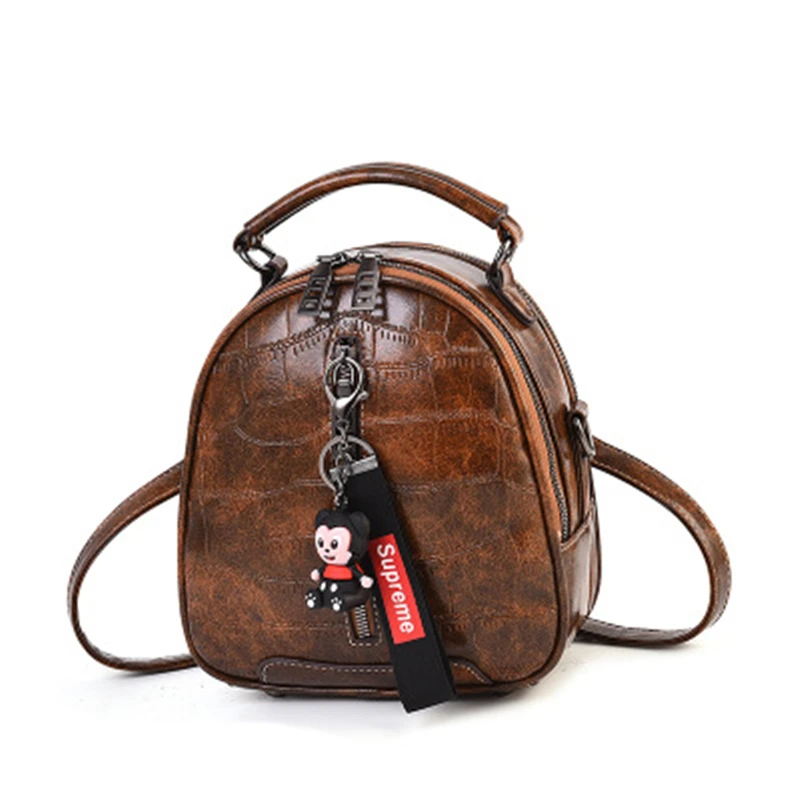 

2019 Mini Backpack Women Korean Style PU Leather Shoulder Bag For Girls Multi-Function Small Bagpack Female Phone Pouch