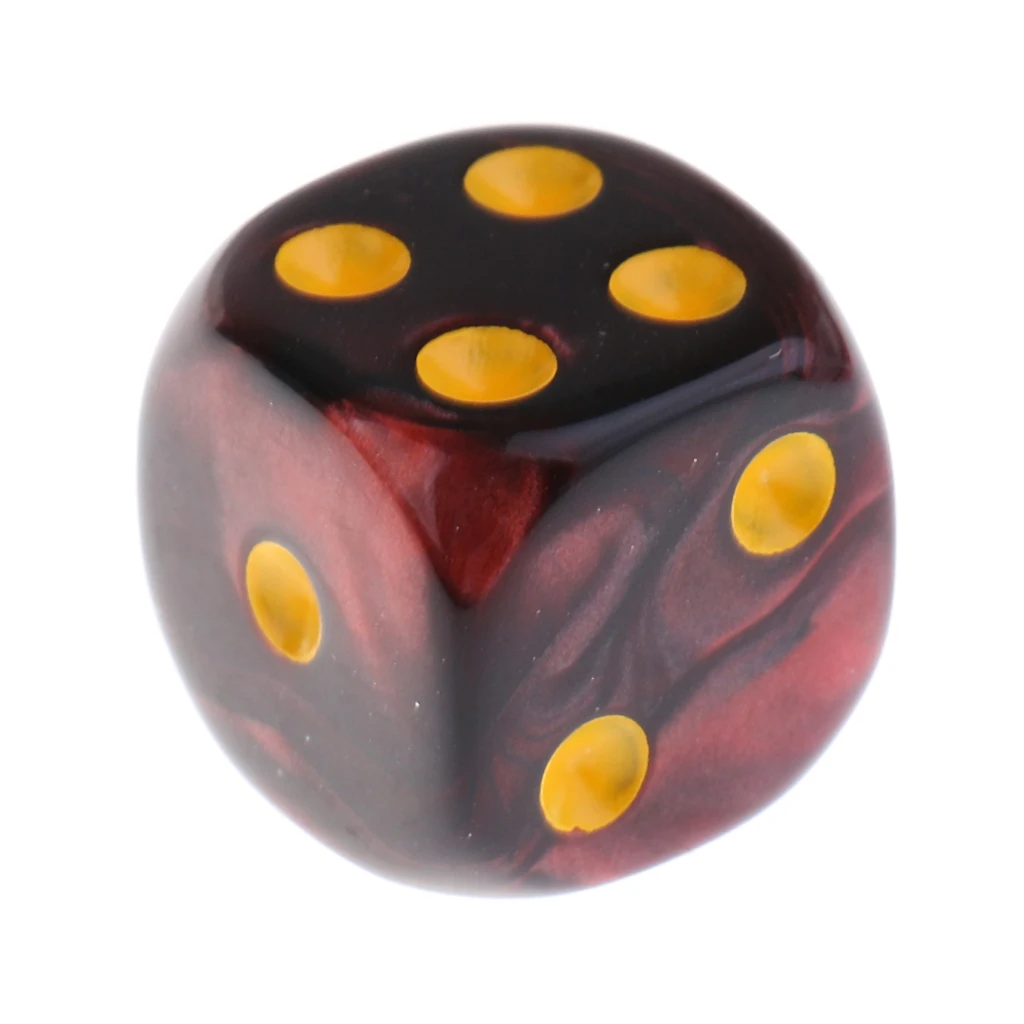 30 Pieces Acrylic 6-sided Spot Dice D6 w/ Iron Box for Party Bar Table Board Game