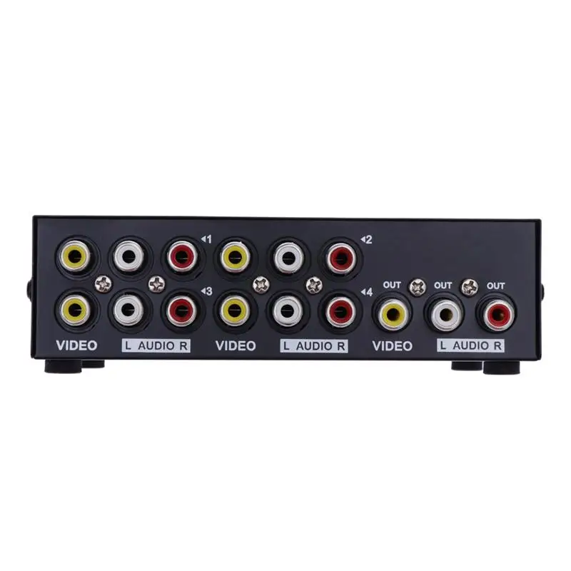 MT 431AV 4 полосный Переключатель AV RCA переключатель в 1 композитный видео L/R аудио