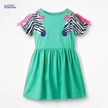 Little maven/Новинка г.; летняя одежда для маленьких девочек; Брендовое платье; Детские хлопковые платья с короткими рукавами и цветочным принтом