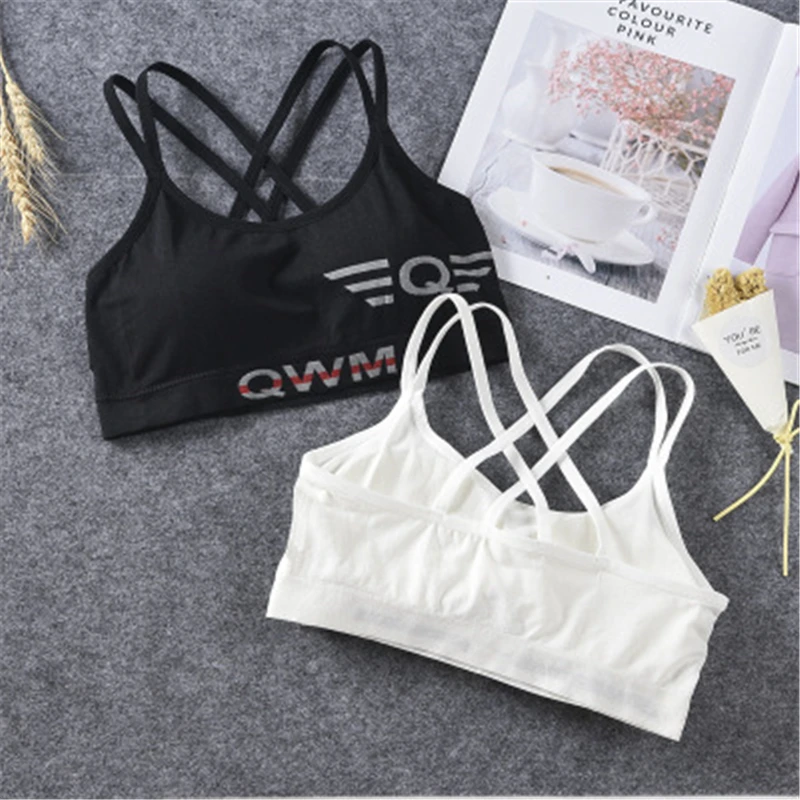 

Sports Top Letters Women Free Size Yoga Top Beauty Back Workout Wear Black White Top Fitness Girls Sujetadores Deportivos Mujer