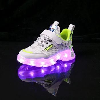 

Spring Kids LED Sport Sneakers Baby Girls Brand Lighting Shoes Boys Black Casual Sneakers Children Chunky Sneakers Trainers 2020