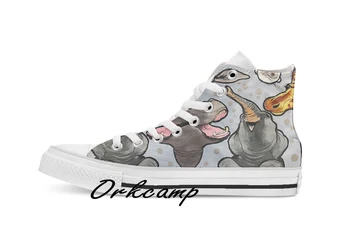 

Zoo Adventure Custom Casual High Top lace-up Canvas shoes sneakers Drop shipping