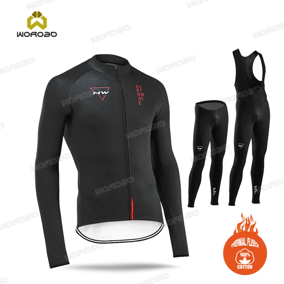 

Winter Bike Black Jersey Mens Cycling Set 2020 New Sports Team Cycling Clothes Kit MTB Bicycle Clothing Maillot Ropa Ciclismo