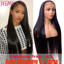 JGMI 30 Inch 13x4 Straight Lace Frontal Wig Brazilian Human Hair Remy Lace Frontal Wigs For Women Pre Plucked 4x4 Closure Wig