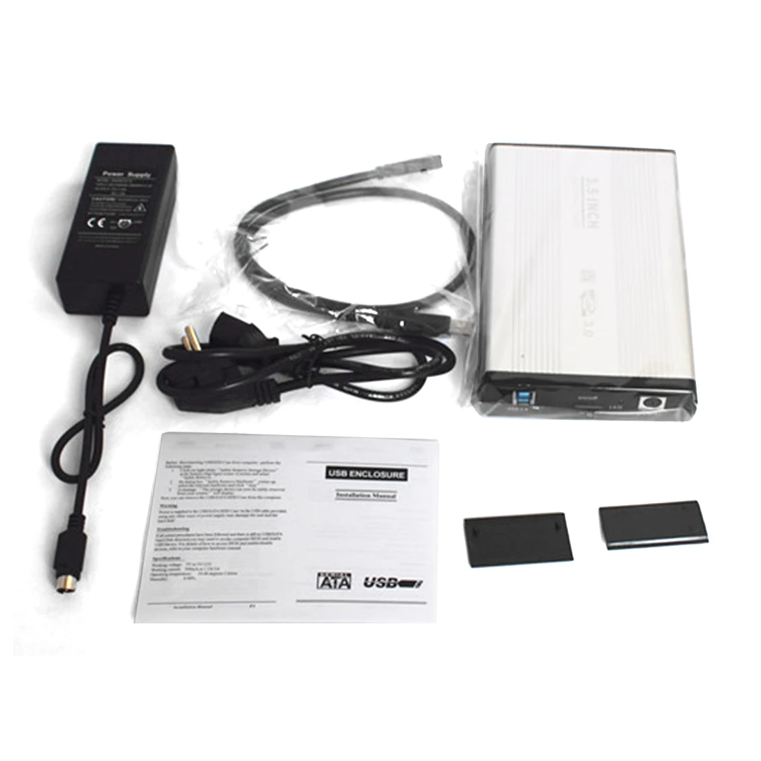 Caja de disco duro externo con de corriente, de aluminio, 3,5 pulgadas, USB 2,0, IDE, para PC de escritorio|Estuches para duros| - AliExpress