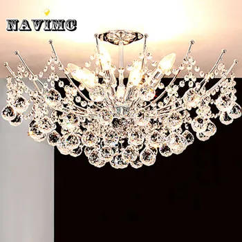 

Luxury Vanity Modern Crystal Chandelier Lighting Fixture Chrome Finish LED Lamp for Dining Room Restaurant
