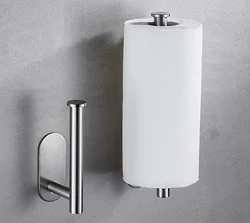 Free Kitchen Roll Paper Accessory Wall Mount Toilet Paper Holder Stainless Steel Bathroom tissue towel accessories rack holders