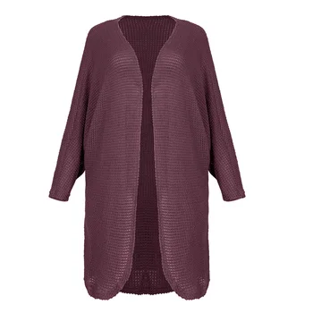 

Women Cardigan Bat Sleeve Loose Version Simple Style Solid Color Spring Clothing