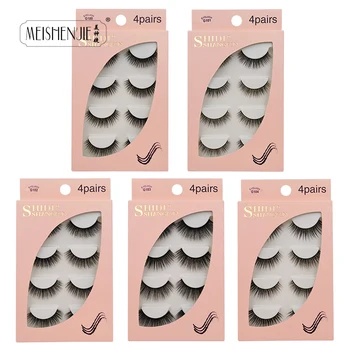 

Natrual 3D Mink False Eyelashes wholesale long 4 pairs Fluffy Make up Full Strip Lashes 3D Mink Lashes faux cils Soft Maquiagem