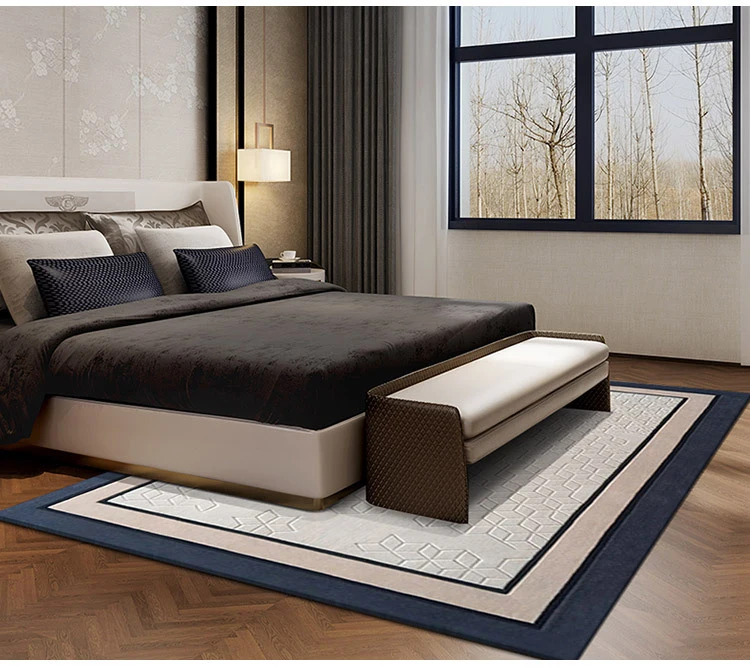 Современные ковры из шерсти для гостиной, простые толстые коврики для спальни, мягкие коврики для чайного стола
