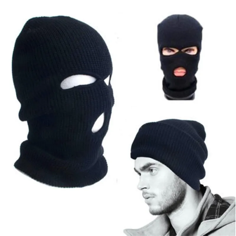 

Winter Warm Three-Hole Wool Knitted Hat Cosplay Costume Hat Ranger Toe Cap Outdoor Cycling Windshield Mask Adult Hat