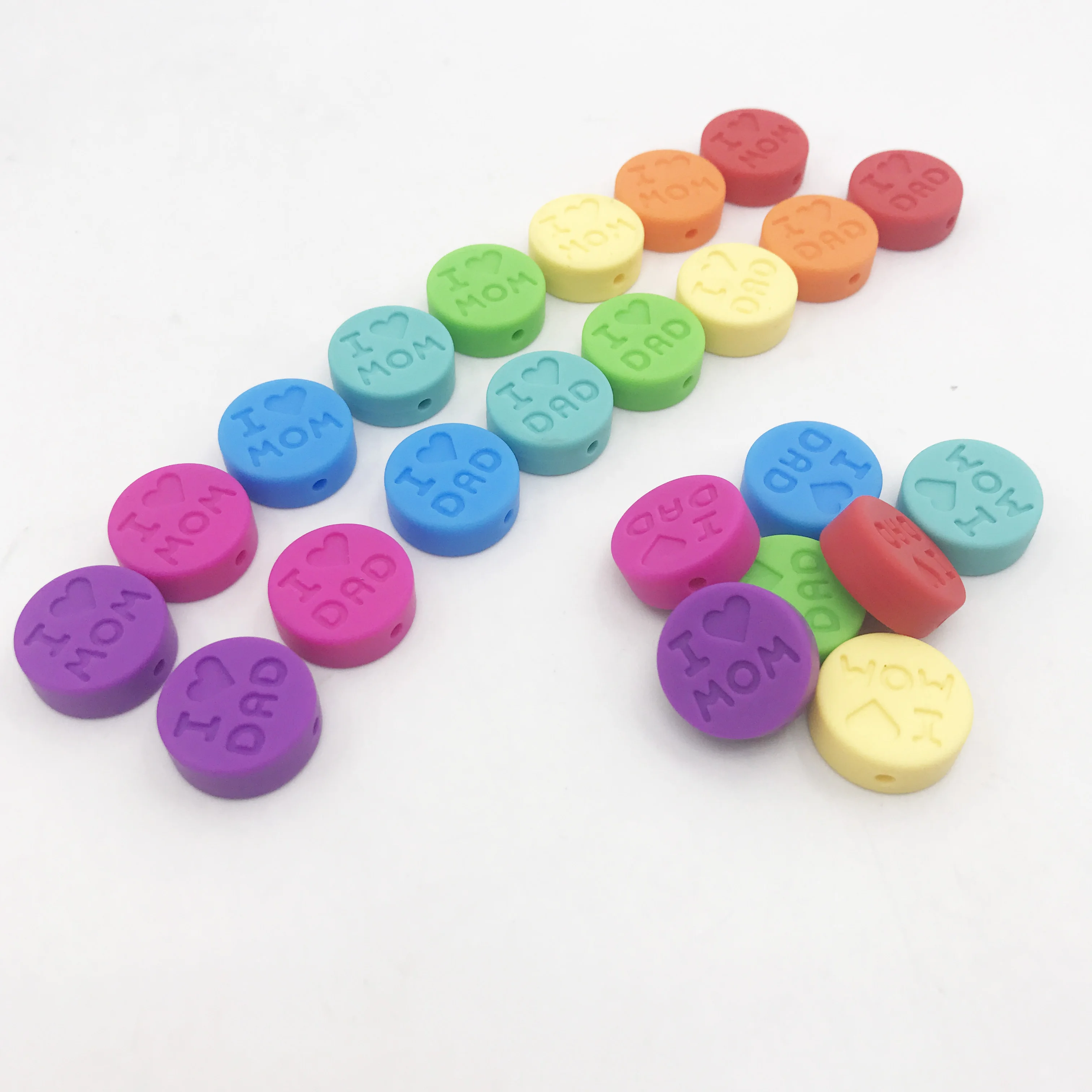 

rainbow letter beads BPA FREE Baby Silicone Bead Teething Teethers Nursing Toy I Love Mon/Dad letter Teether Beads Silicone DIY