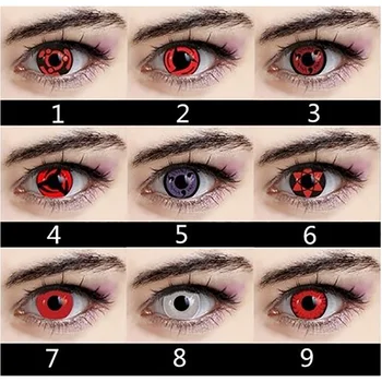 

1Pair/2Pcs Naruto Three Jade Sharingan Cosplay Red Eyes Colored Beautiful Pupil Contact Lens For Halloween Cartoon Character