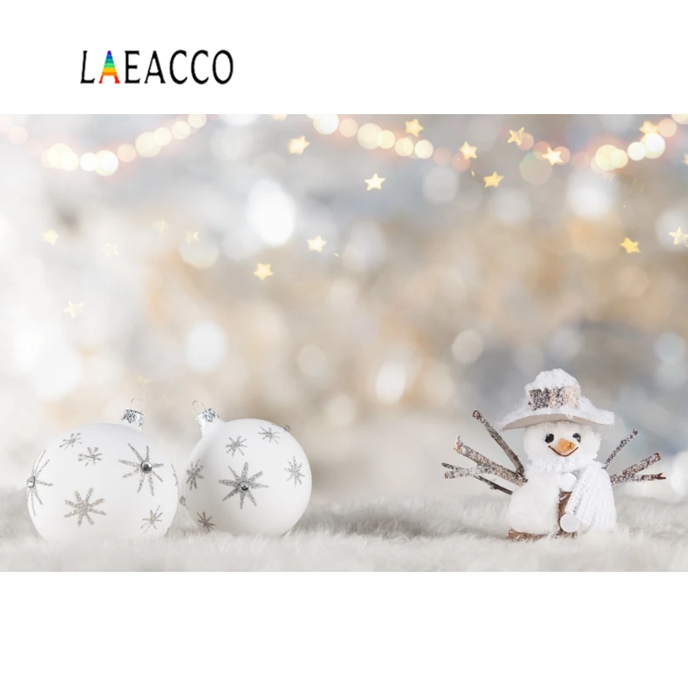 Laeacco фоновая фотография Рождество дерево плюшевый медведь дерево горошек Снежинка ребенок портрет фото фон фотосессия Фотостудия